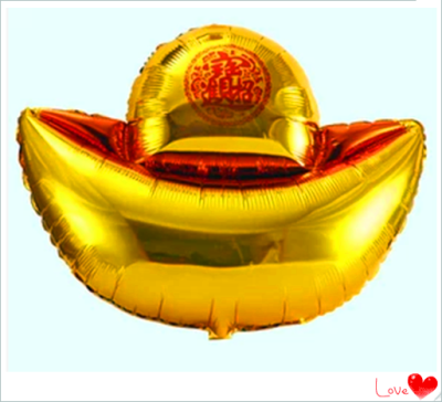 Gold aluminum film balloon festival Jinyuan Po felicitous wish of making money, lead column