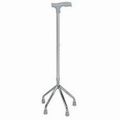 Aluminum alloy four-legged crutch.