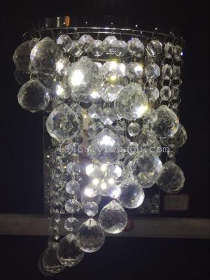 Manufacturers selling iron crystal lamp European luxury bedroom bedside lamp wall lamp retro creative aisle