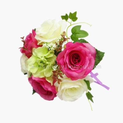 Artificial silk flower high-end wedding bride holding flower simulation decorations rose Hibiscus