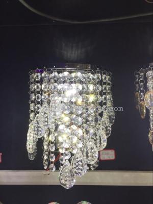 Factory direct sales of European style stainless steel yellow crystal wall lamp simple modern living room bed