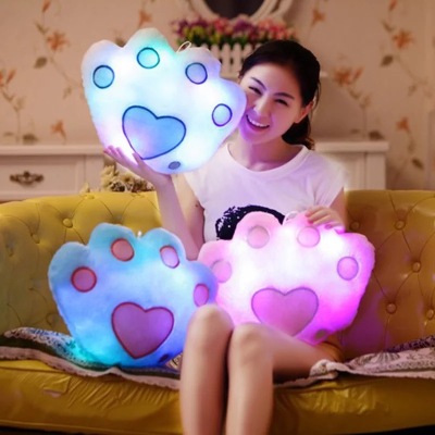 Creative Colorful Glow Pillow Hand-Shaped Brush Stuffed Doll Pillow Backrest Valentine 'S Day Birthday Gift For Girls