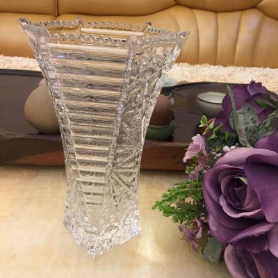 European-style creative countertop glass vase rose lily and lily fuguizhu 25 hexagonal glass crystal vase.