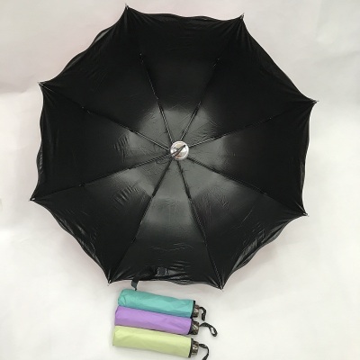 Umbrella hit black tape sunlight see a flower three fold Umbrella - clear Umbrella - Umbrella