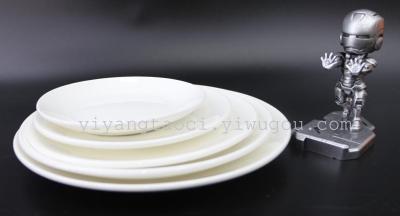 Ceramic plate white hotel tableware Western-style food disc disc disc tray dish plate moonlight steak