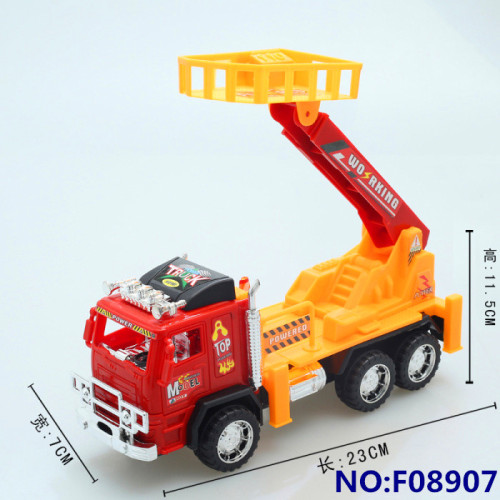 Toy Car Inertia 6-Wheel Ladder Fire Rescue Engineering Vehicle Children‘s Toy