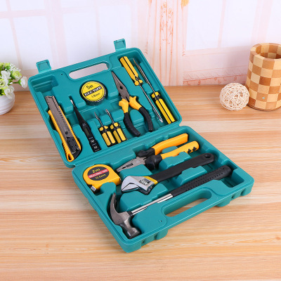 There are 13 pieces of hardware tool kit of needle nose pliers