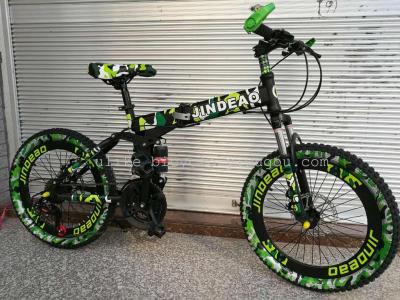 Bike 20 \"40 camouflage land rover 21 speed disc brakes variable speed folding damping bike factory direct sales