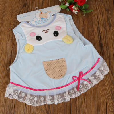 New danddle-embroidered three-dimensional lace bunny bib children's bib