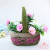 Small fresh rose flower flower simulation room Home Furnishing straw basket set jewelry ornaments