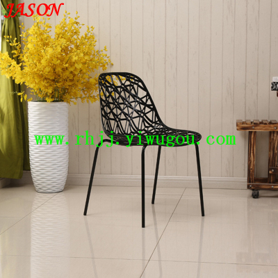 Indoor coffee chair / plastic backrest chair dining chair / leisure hotel / Office hollow chair
