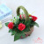 Pure hand-woven straw basket, flower basket, flower basket, artificial flower pot.