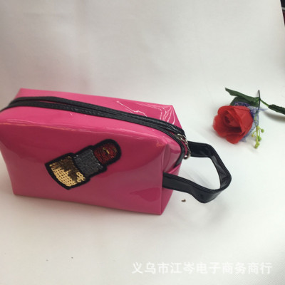 Wash bag waterproof bag and finishing printing cosmetics bag leather mirror four cosmetic bag