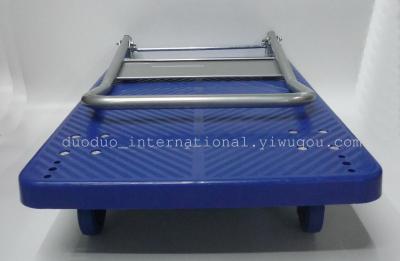 Mute the collapsible plastic flatbed trolleys warehouse pull trolley