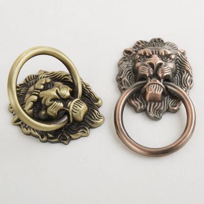 The lion head handle bronze beast ring handle antique zinc alloy cabinet