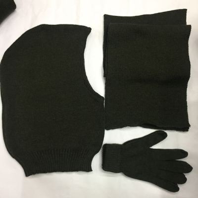 Military training outdoor camping head cover hat scarf gloves 3 pieces.