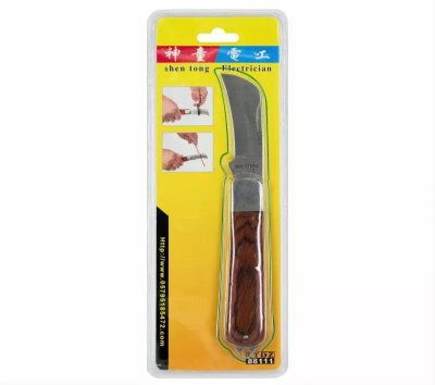 Curved handle electric knife (stainless steel)