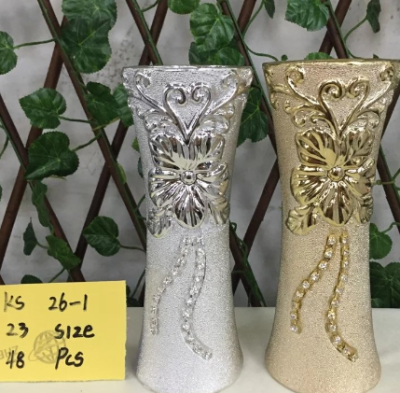 New small vase with gold and silver fork and gold and Silver Diamond sand blasting process manufacturers