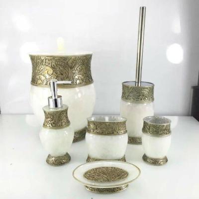 Resin bathroom suite bathroom toiletries crafts style six piece bathroom with a toilet brush