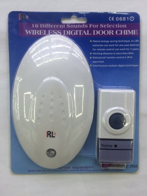 RL Wireless digital remote control doorbell waterproof 3920