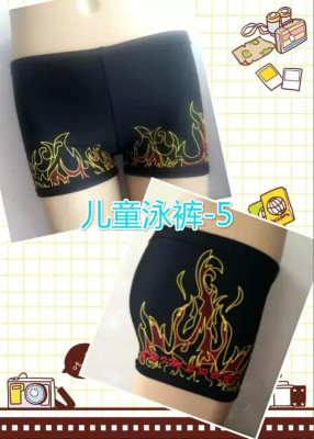 Flame pattern pants students youth swimming trunks