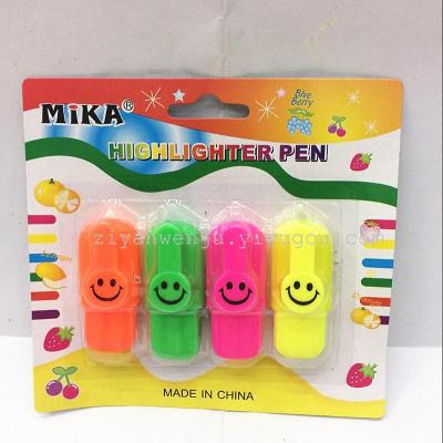 Mini Fluorescent Pen Small Crayon Smiling Face Gift Pen