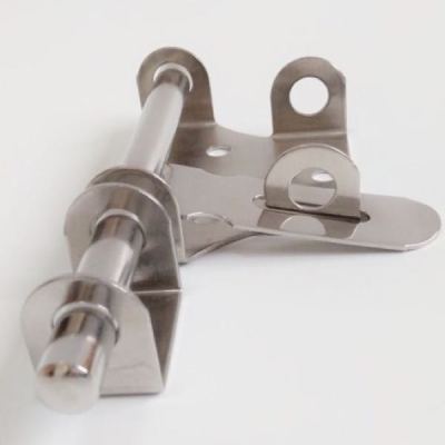 Thick stainless steel bolt with a lock or latch keeper door lock door latch put the nose