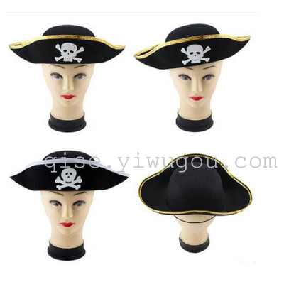 Halloween party props Caribbean Pirate Captain hat gold and silver Pirate Hat
