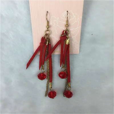 Red Korea cashmere cute crystal and simple chain creative jewelry