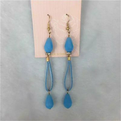 The European high-end creative female temperament blue acrylic beads earrings