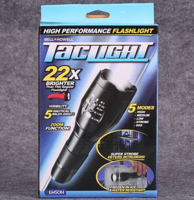 TACLIGHT metal shell portable rechargeable LED flashlight from outdoor light