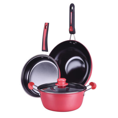 3 pieces of gifts is a set of 3 non stick pot, pot, pan