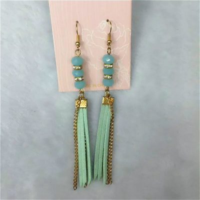 Small crystal rings chain Korea velvet cute female all-match Earrings