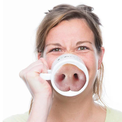 Pig Nose Cup Ceramic Cup Fashion Mug Milk Breakfast Cup Drinking Cup Personality Cup Funny Pig Eight Ring Cup