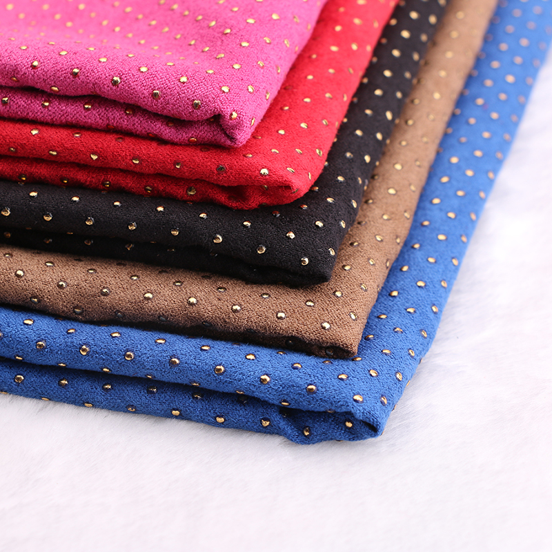 文昊布行现货供应 金点子麂皮绒滴塑防滑布布料 颜色种类多样