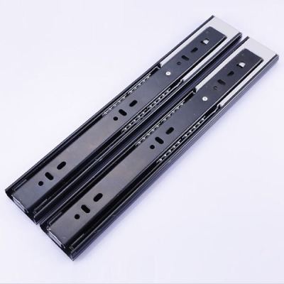 The three section ball bearing with damping slide chest drawer guide rail slide thickening hydraulic buffer