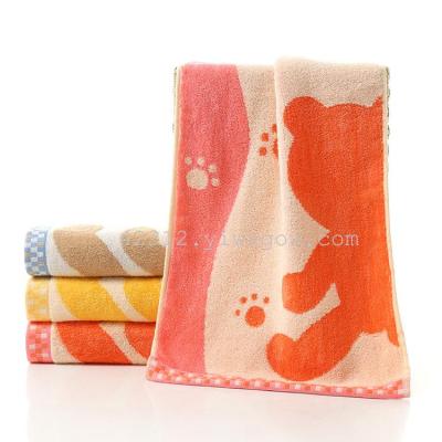 Bamboo fiber towel 2017 new absorbent soft cartoon half bear towel