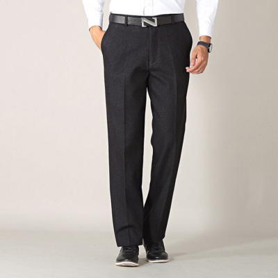 The old men's long canister pants middle-aged men's casual pants trousers waist in loose straight trousers with Dad
