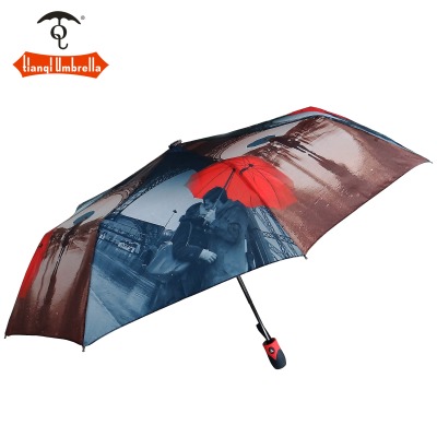 The new European single UV three automatic folding umbrella