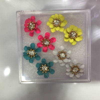 Rubber lacquer chrysanthemum drill stud