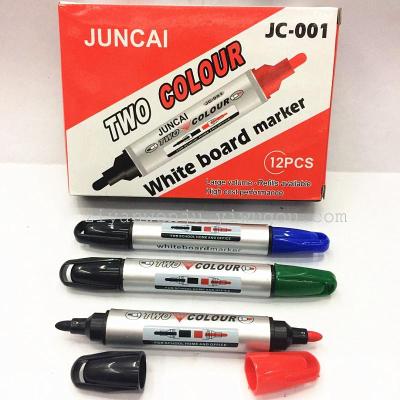 Double-Headed Two-Color Whiteboard Marker Erasable Marking Pen JC-001