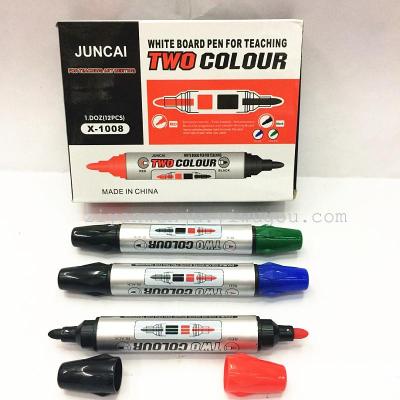 Double-Headed Two-Color Whiteboard Marker Erasable Marking Pen X-1008