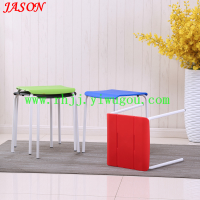 Plastic leisure stool / outdoor dining stool / coffee colored stool / simple square stool