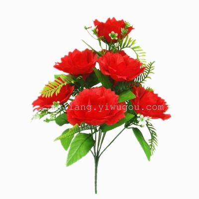 Artificial silk flower plant simulation rose wedding decoration floral wholesale 9 Phoenix rose