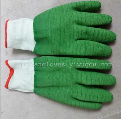Manufacturers selling gloves 13 pin wave pattern hung thread hanging gloves latex gloves
