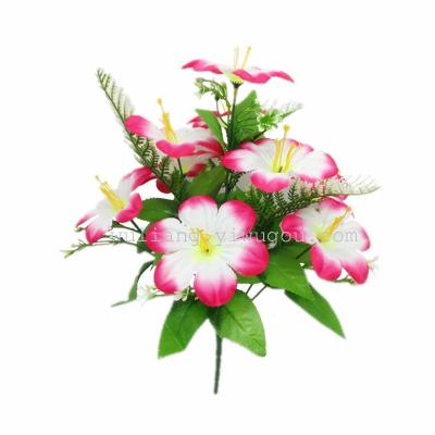 Artificial flowers Tomb-sweeping Day worship rose plant simulation Qing decoration 9 head six blue ear
