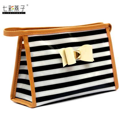 Waterproof make up pouch fashinable striped toiletry bag manufacturer