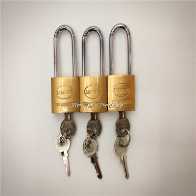 Supply pressure LIANQIU word imitation copper lock beam 25mmopp packaging iron padlock