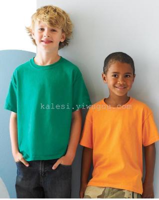 Gildan Children's Cotton round Neck T-shirt Advertising Shirt Cultural Shirt in Stock Second Custom Logo Business Attire Overalls