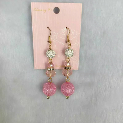 Fashion cute clay crystal ball acrylic lady creative Earrings